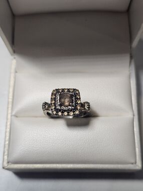 Vintage Sterling Silver Smoky Topaz Ring Size 6¾